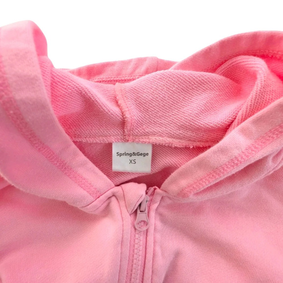 Spring&Gege Girls Solid Classic Hoodies Soft Hooded Full Zip Sweatshirts for Chi - Picture 4 of 6